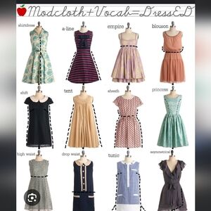 Lots of different styles of dresses